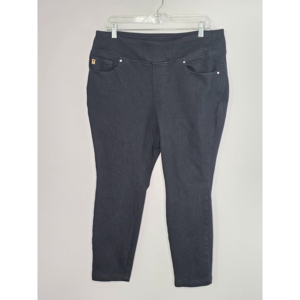 Belle by Kim Gravel Women's Jeans Size 18 WP Black Pull On Stretch Classic Pants